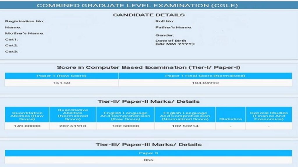 Check SSC CGL Result 2024- Merit List, Cut off Marks 3 How to Check SSC CGL Score card 2024 ?