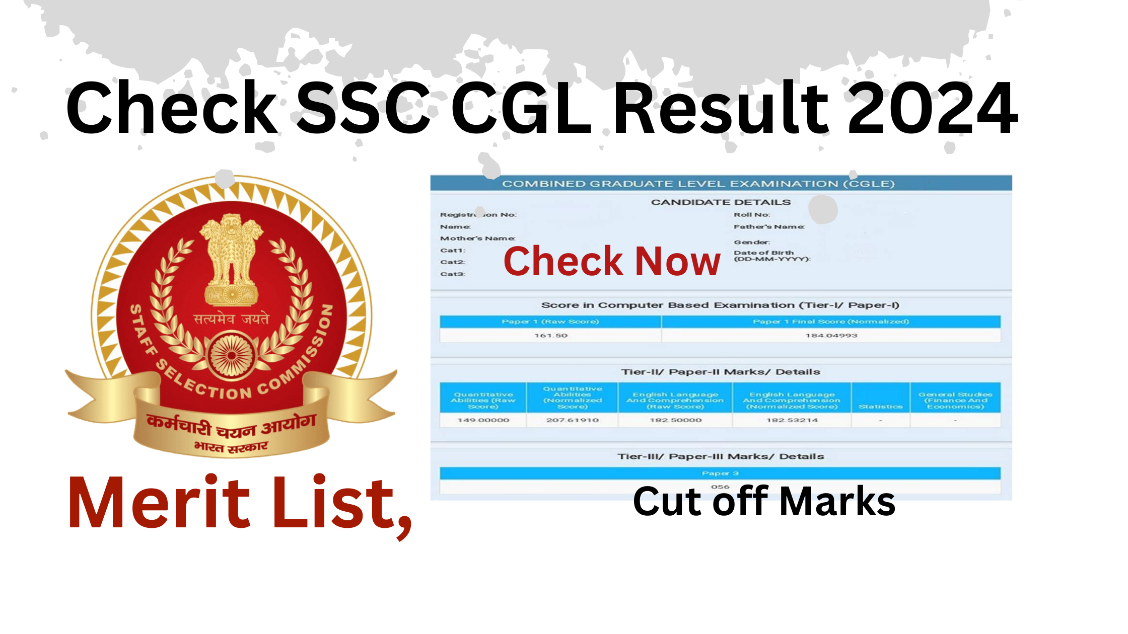 Check SSC CGL Result 2024- Merit List, Cut off Marks