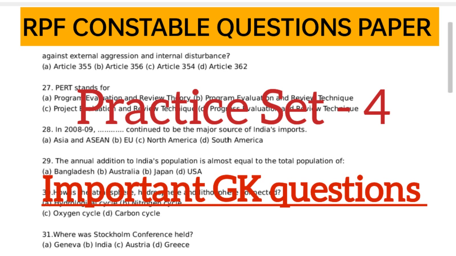 RPF Constable Previous Question;