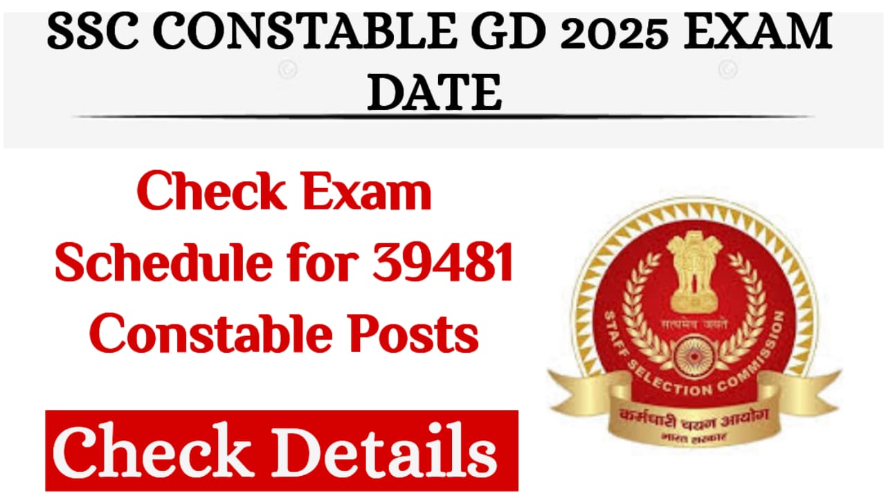 SSC Constable GD 2025 Exam Date